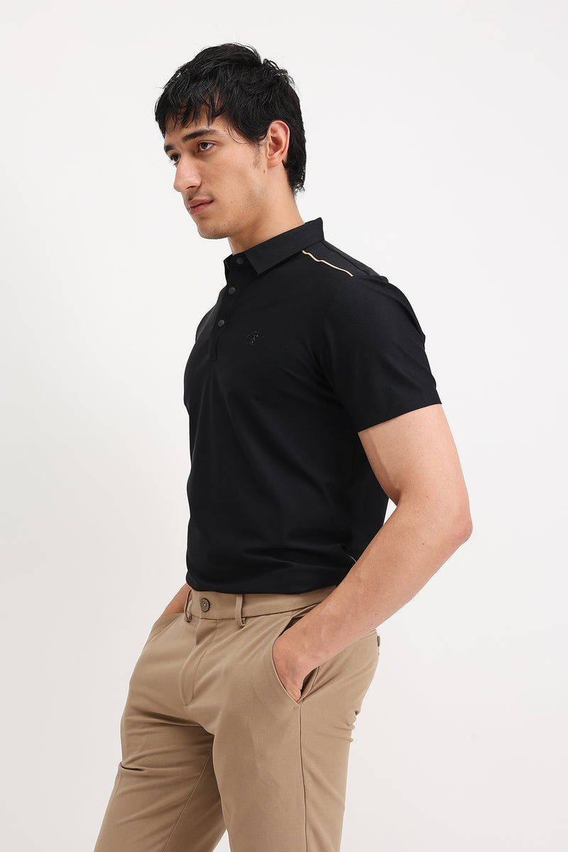 SHOULDER PIPING POLO T-SHIRT
