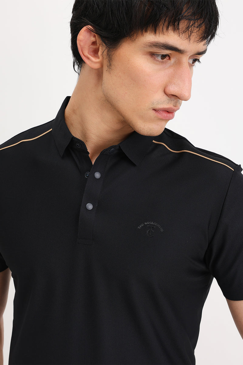 SHOULDER PIPING POLO T-SHIRT