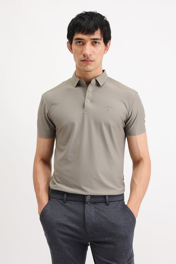 SHOULDER PIPING POLO T-SHIRT