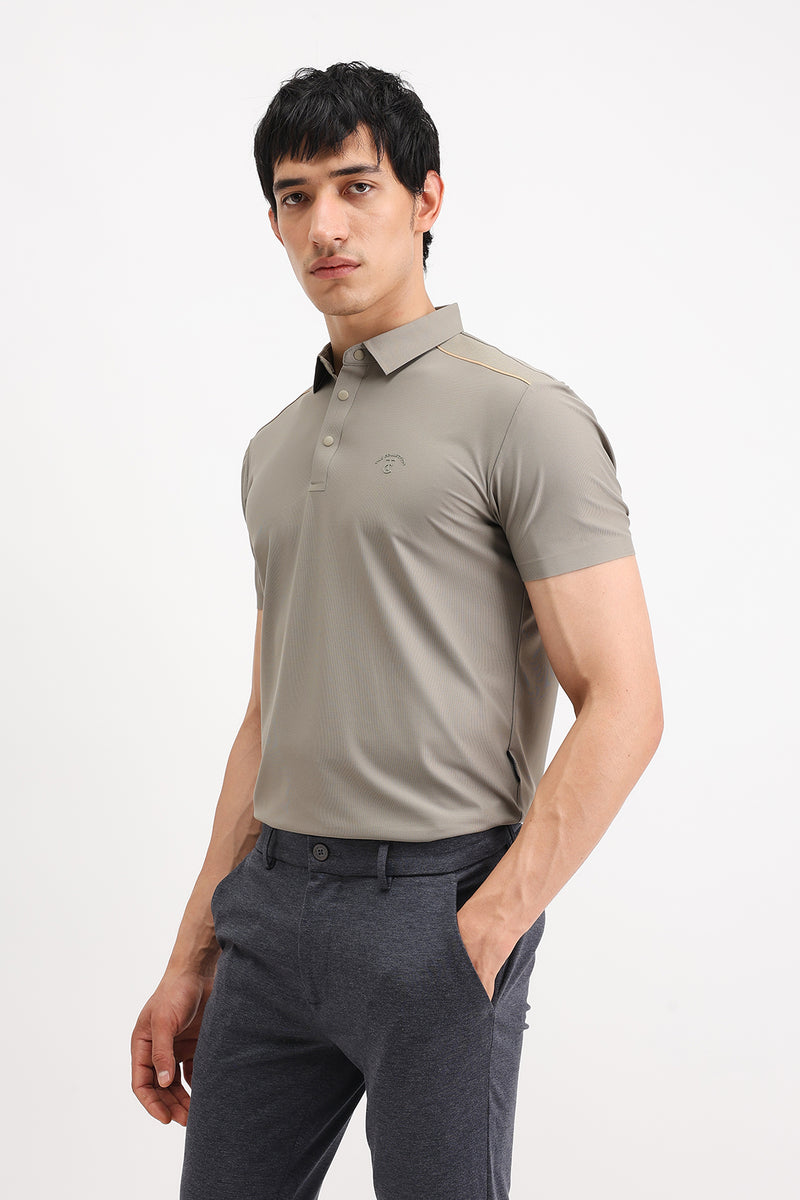 SHOULDER PIPING POLO T-SHIRT