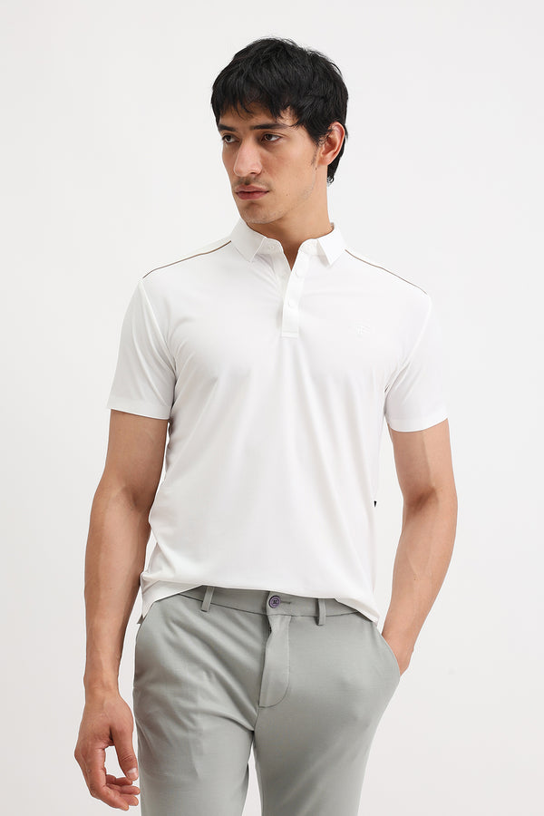 SHOULDER PIPING POLO T-SHIRT