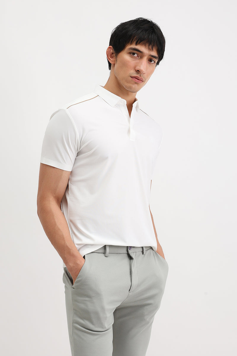 SHOULDER PIPING POLO T-SHIRT