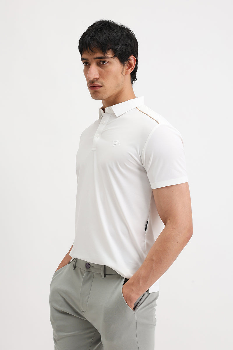 SHOULDER PIPING POLO T-SHIRT