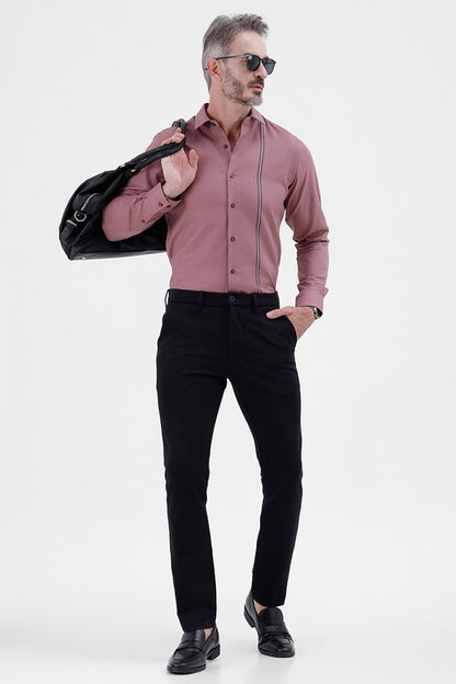 RASPBERRY ROSE COTTON 
PLACEMENT STRIPE SHIRT