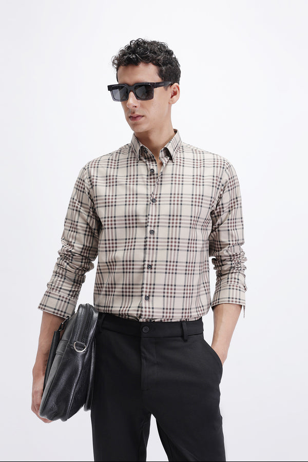 SLIM FIT CHECKERED SHIRT