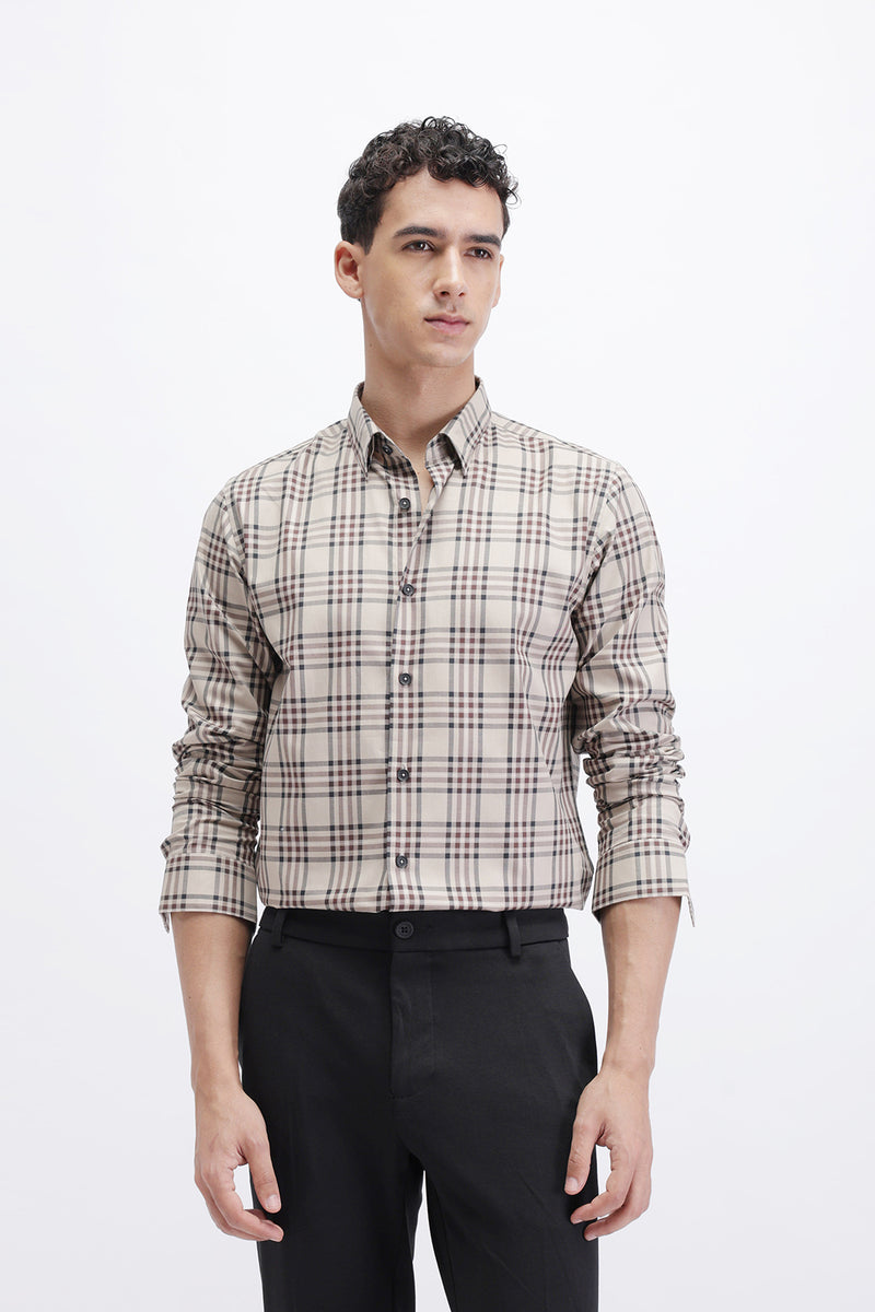 SLIM FIT CHECKERED SHIRT