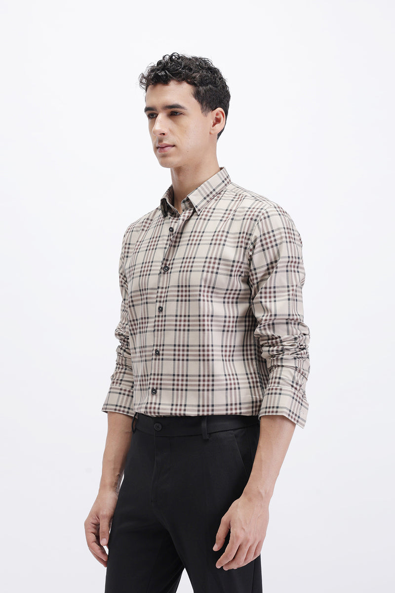 SLIM FIT CHECKERED SHIRT