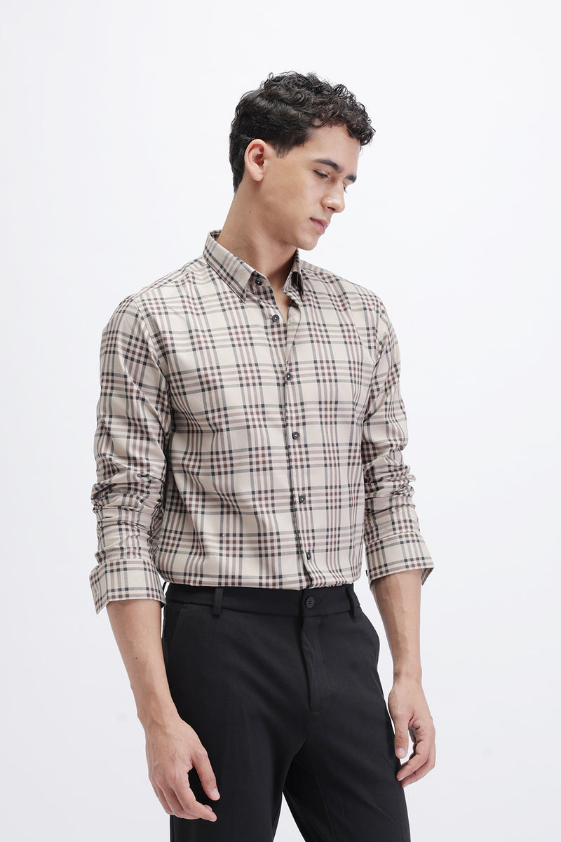 SLIM FIT CHECKERED SHIRT