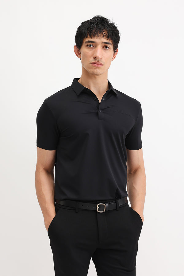 PLAIN SLIM FIT POLO T-SHIRT