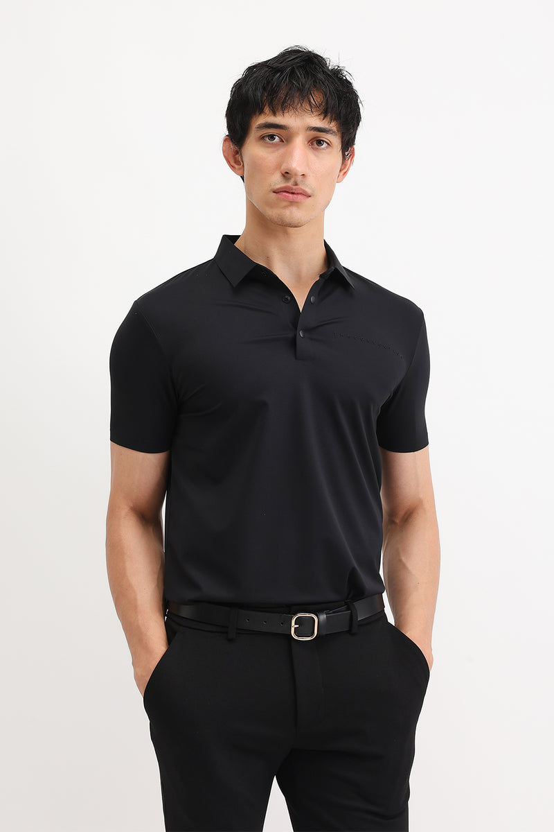 PLAIN SLIM FIT POLO T-SHIRT