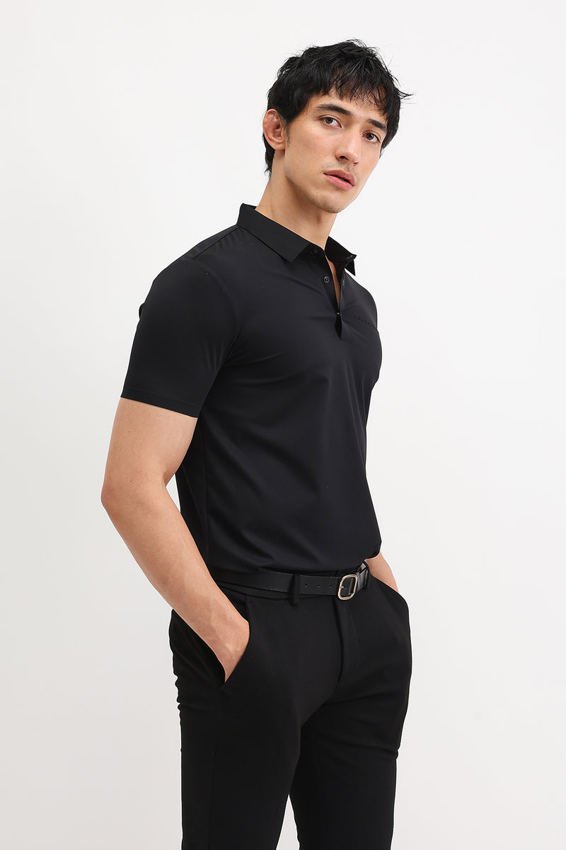 PLAIN SLIM FIT POLO T-SHIRT