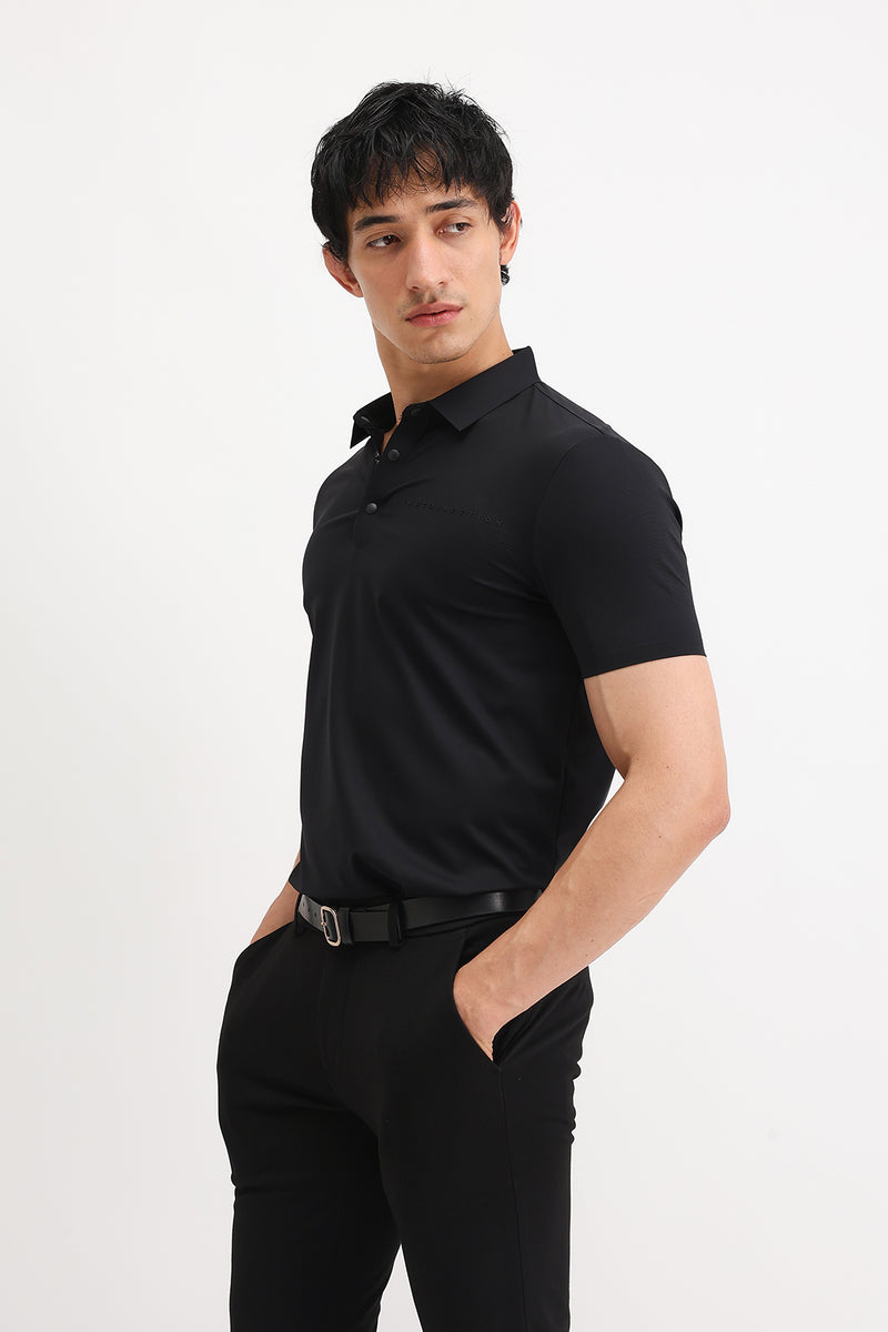 PLAIN SLIM FIT POLO T-SHIRT