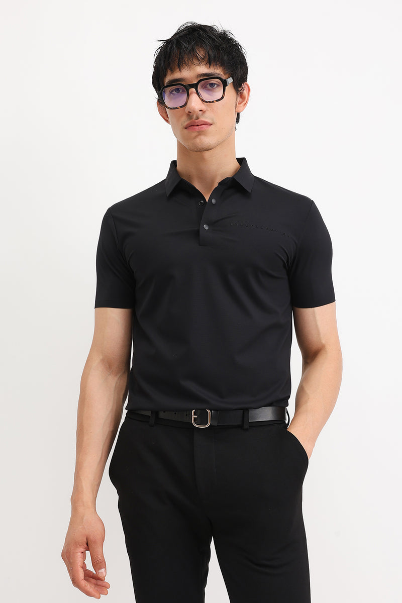 PLAIN SLIM FIT POLO T-SHIRT