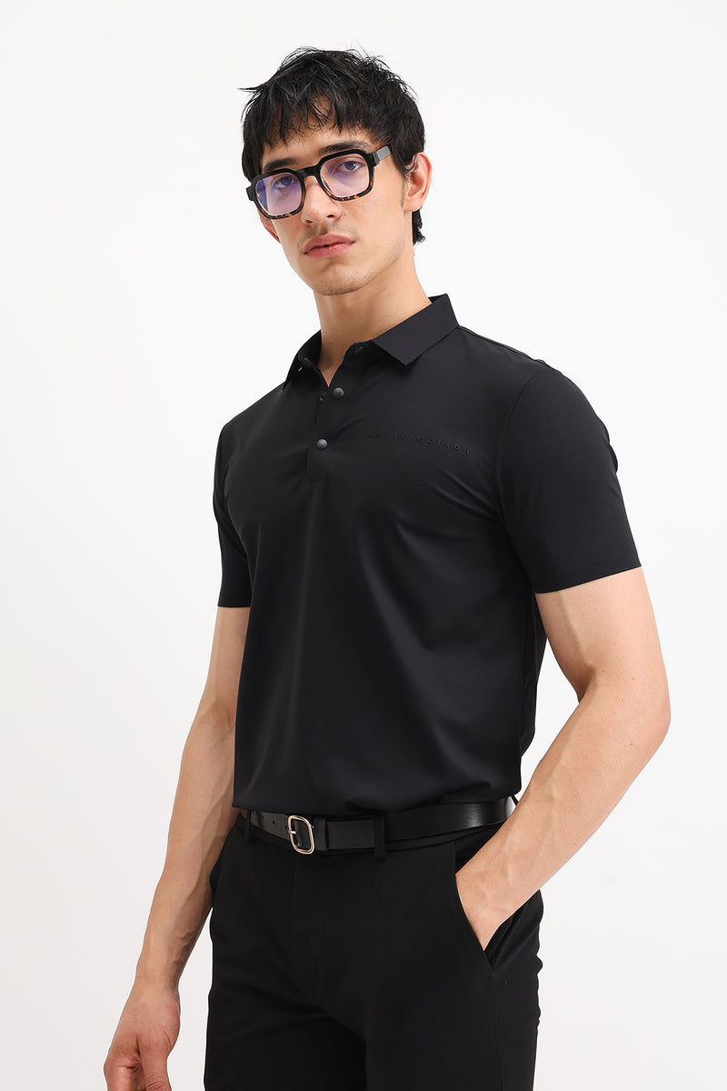 PLAIN SLIM FIT POLO T-SHIRT