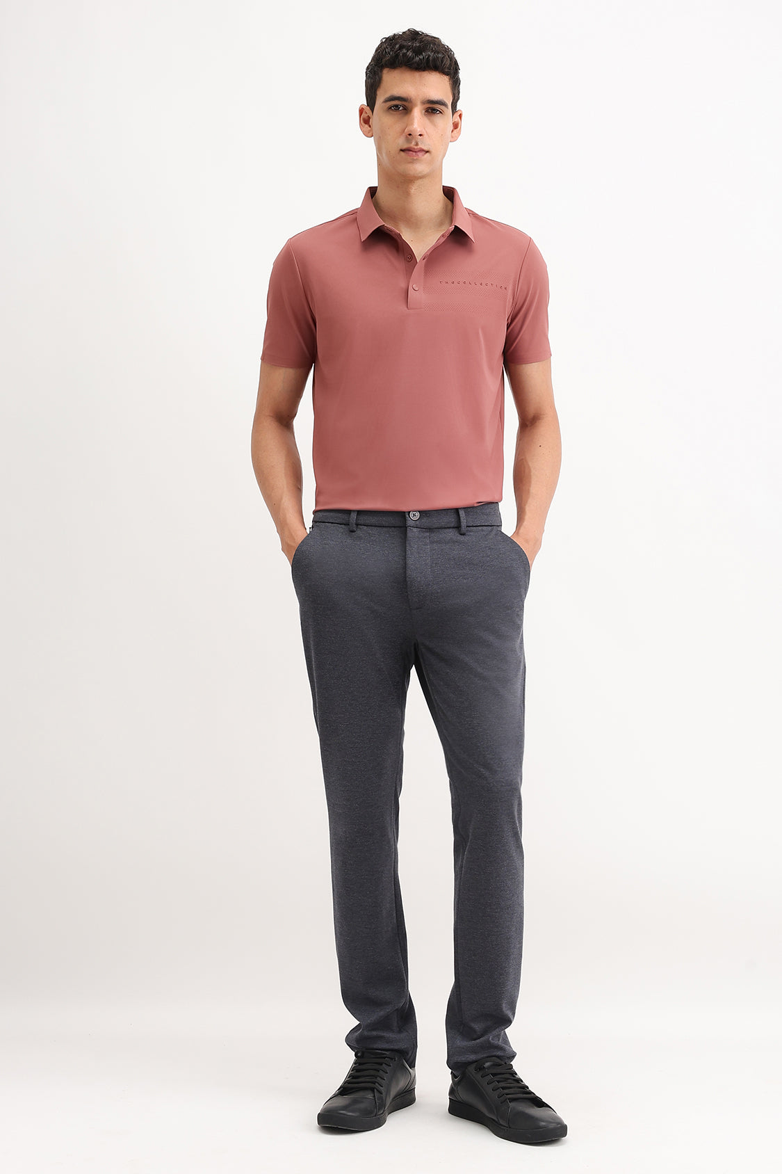 PLAIN SLIM FIT POLO T-SHIRT