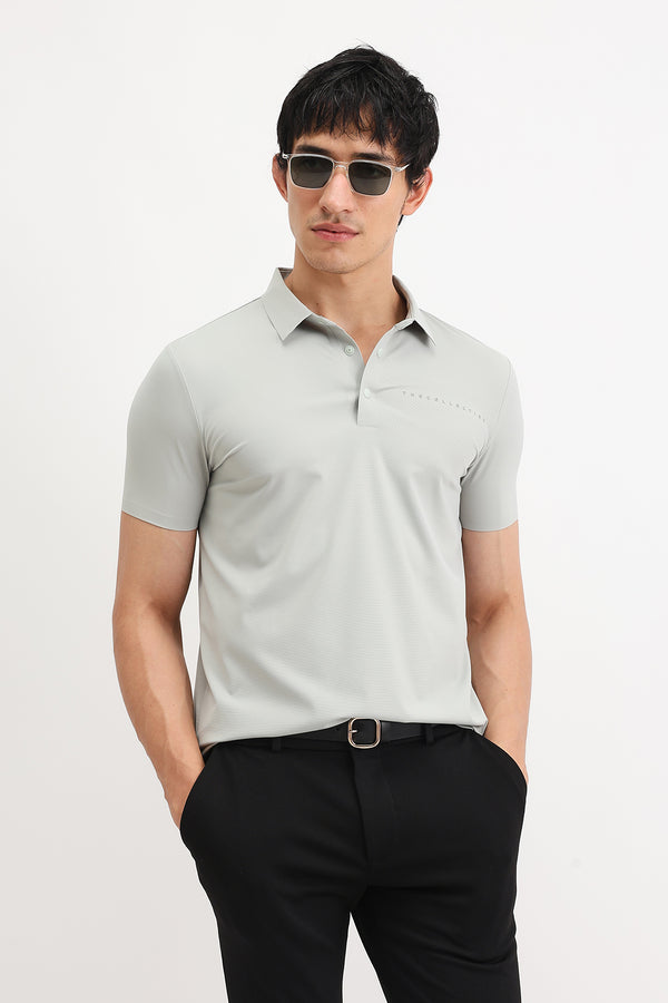 PLAIN SLIM FIT POLO T-SHIRT