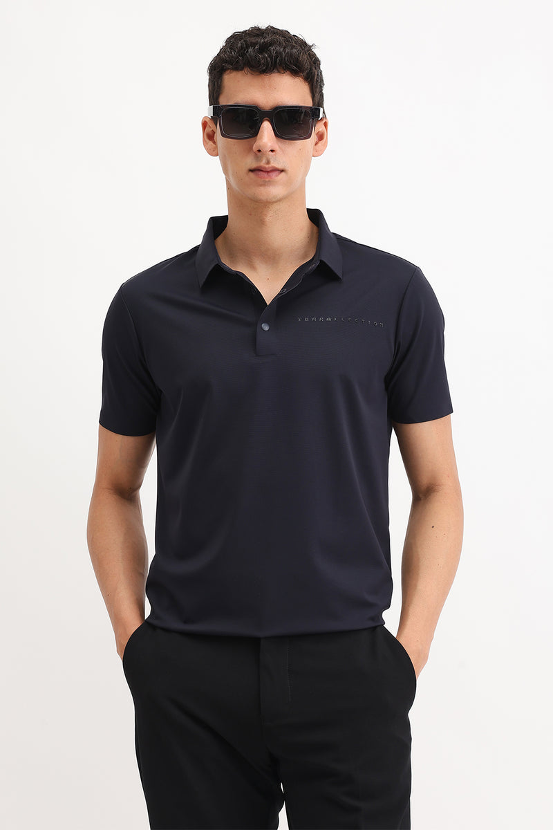PLAIN SLIM FIT POLO T-SHIRT