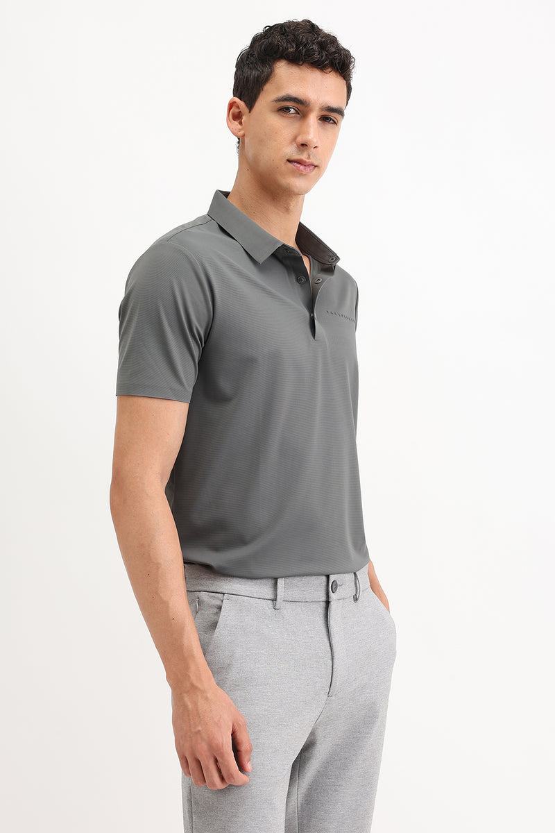 PLAIN SLIM FIT POLO T-SHIRT