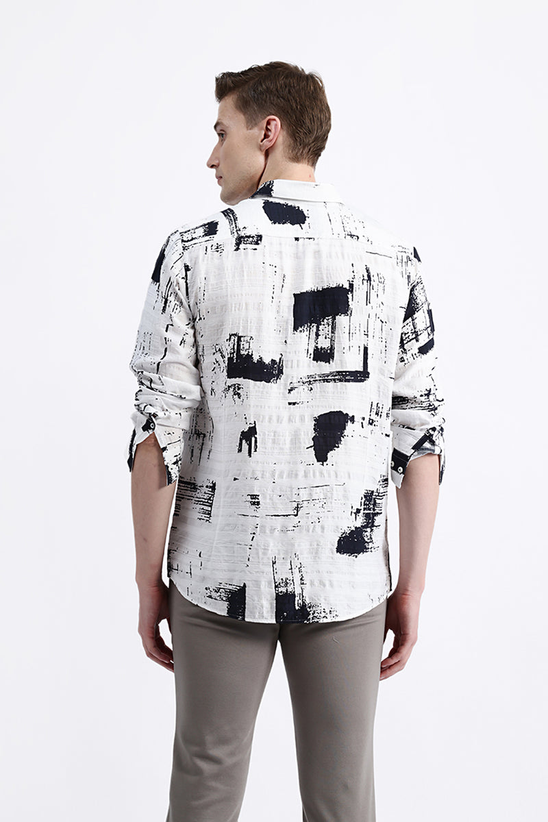 ABSTRACT PRINT FULL SLEEVES SHIRT