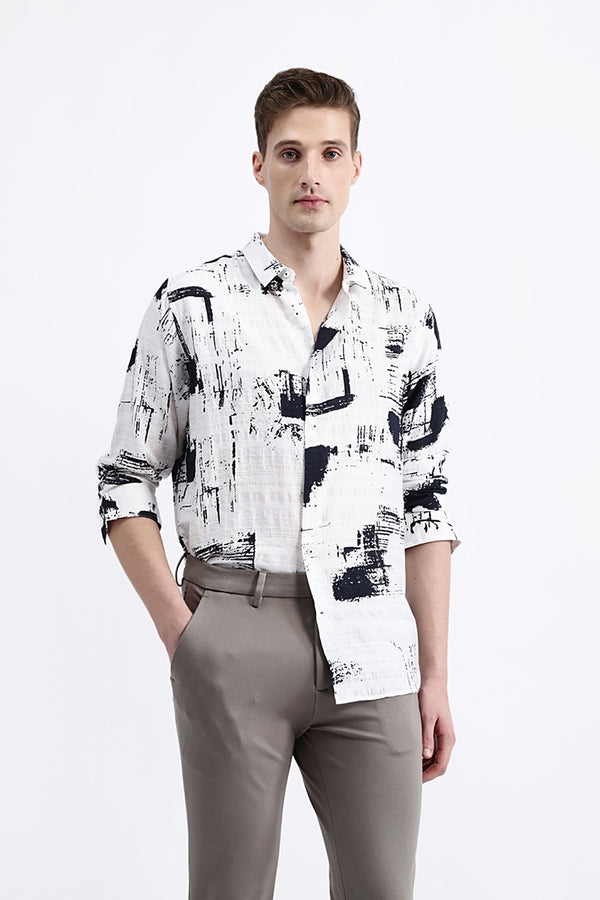 ABSTRACT PRINT FULL SLEEVES SHIRT