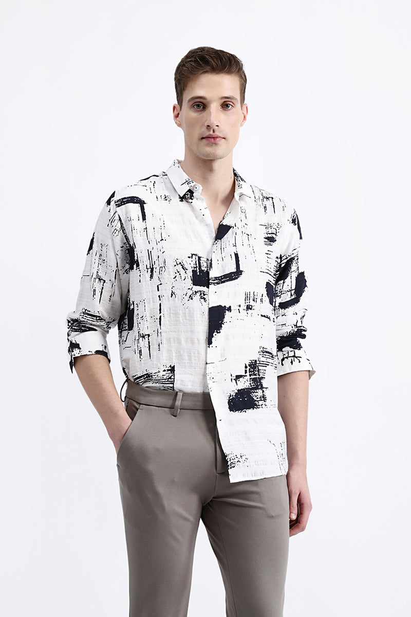 ABSTRACT PRINT FULL SLEEVES SHIRT