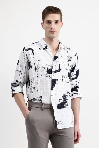 ABSTRACT PRINT FULL SLEEVES SHIRT