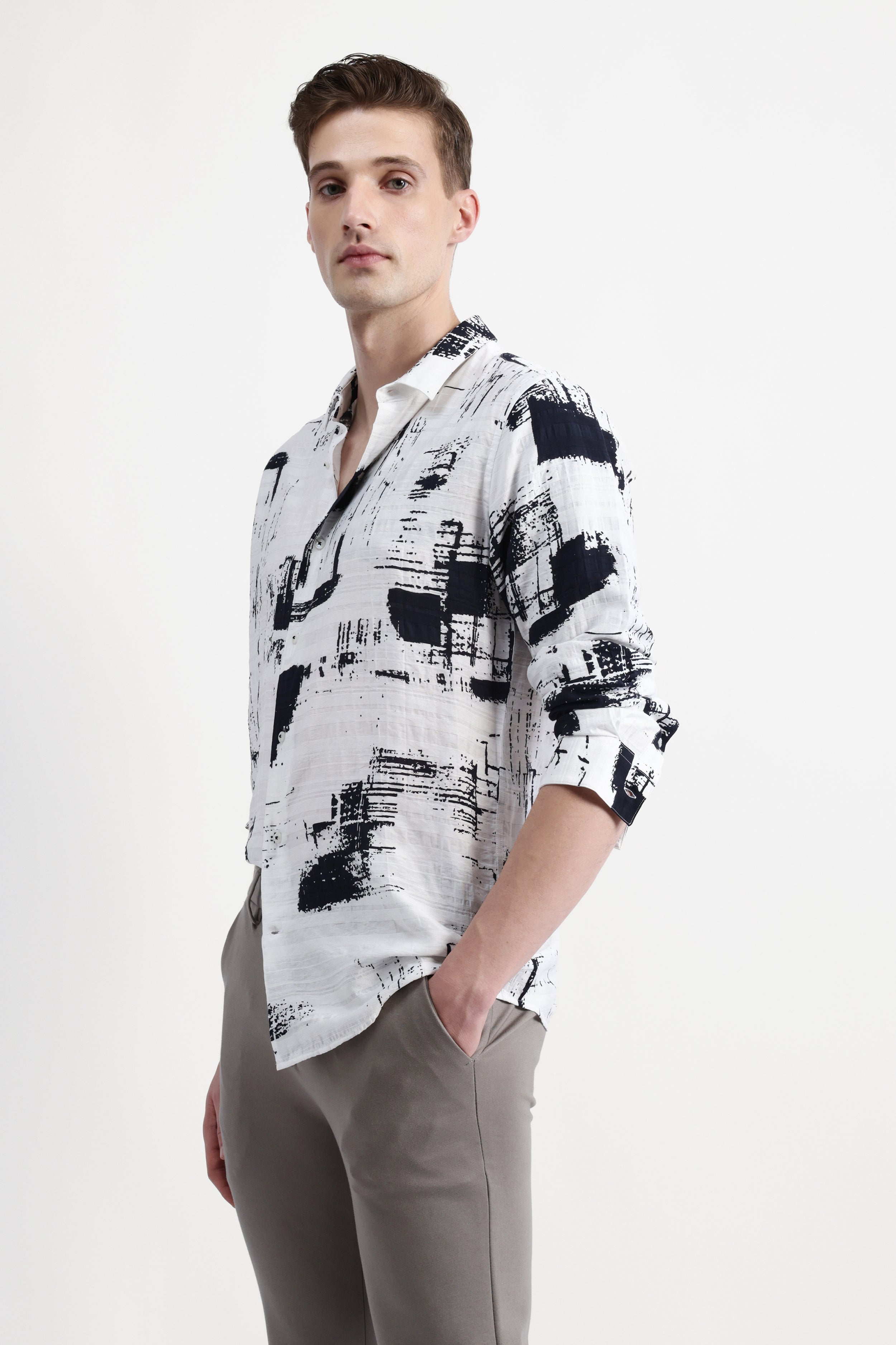 ABSTRACT PRINT FULL SLEEVES SHIRT
