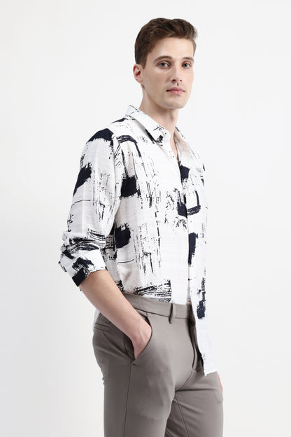 ABSTRACT PRINT FULL SLEEVES SHIRT