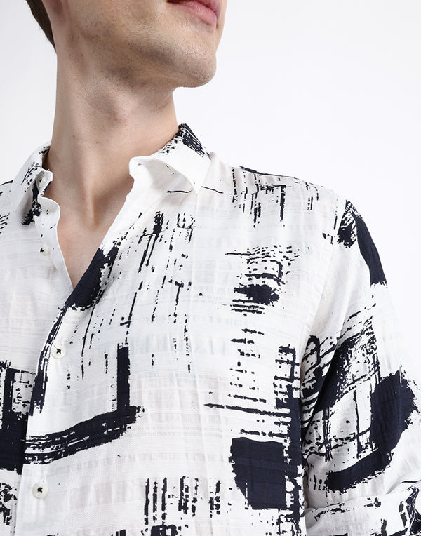 ABSTRACT PRINT FULL SLEEVES SHIRT