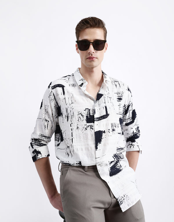 ABSTRACT PRINT FULL SLEEVES SHIRT
