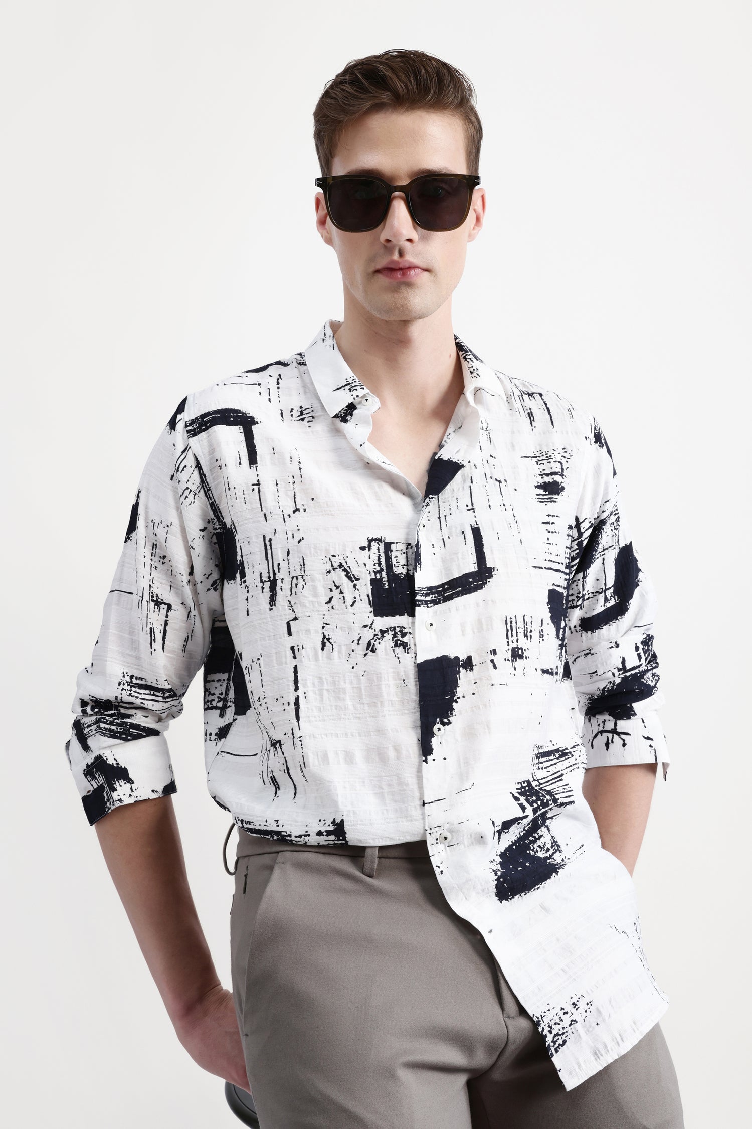 ABSTRACT PRINT FULL SLEEVES SHIRT
