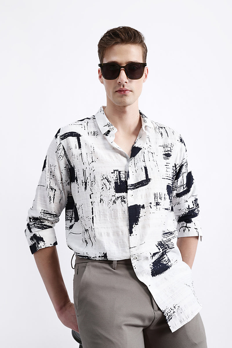 ABSTRACT PRINT FULL SLEEVES SHIRT
