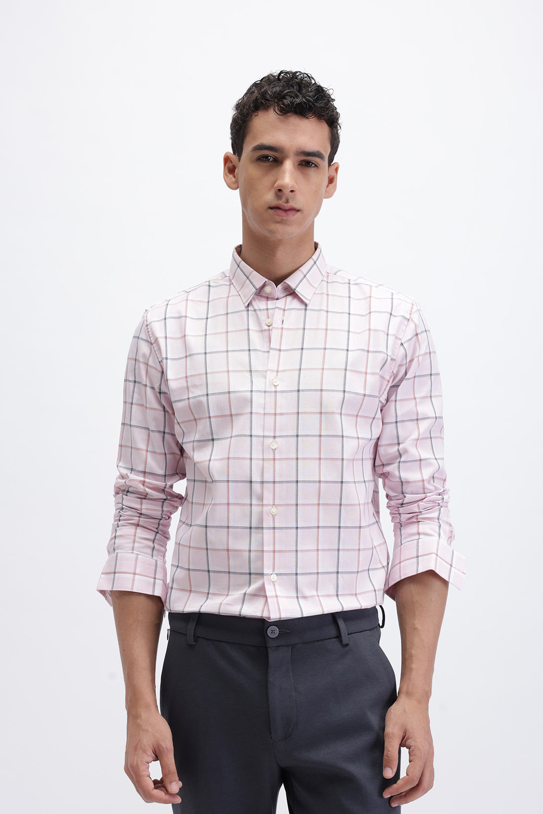 Light Pink Checkered Shirt
