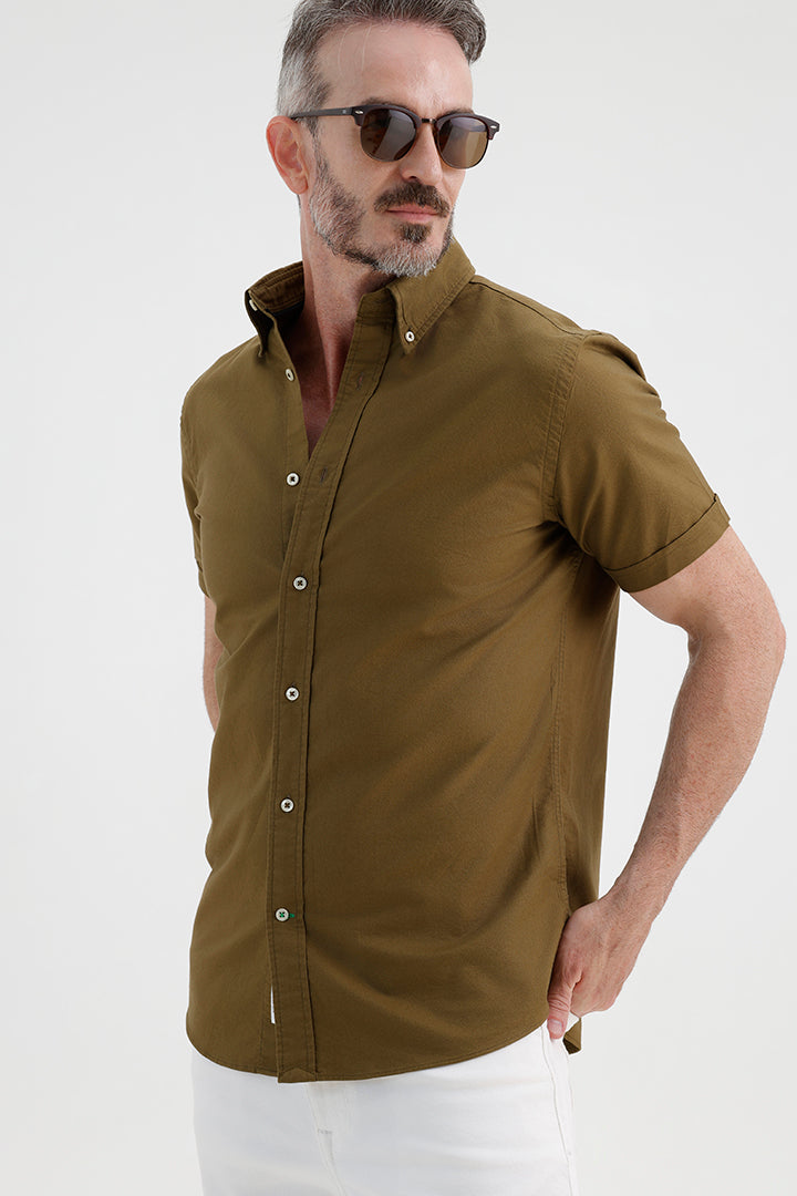 MILITARY OLIVE OXFORD SHIRT