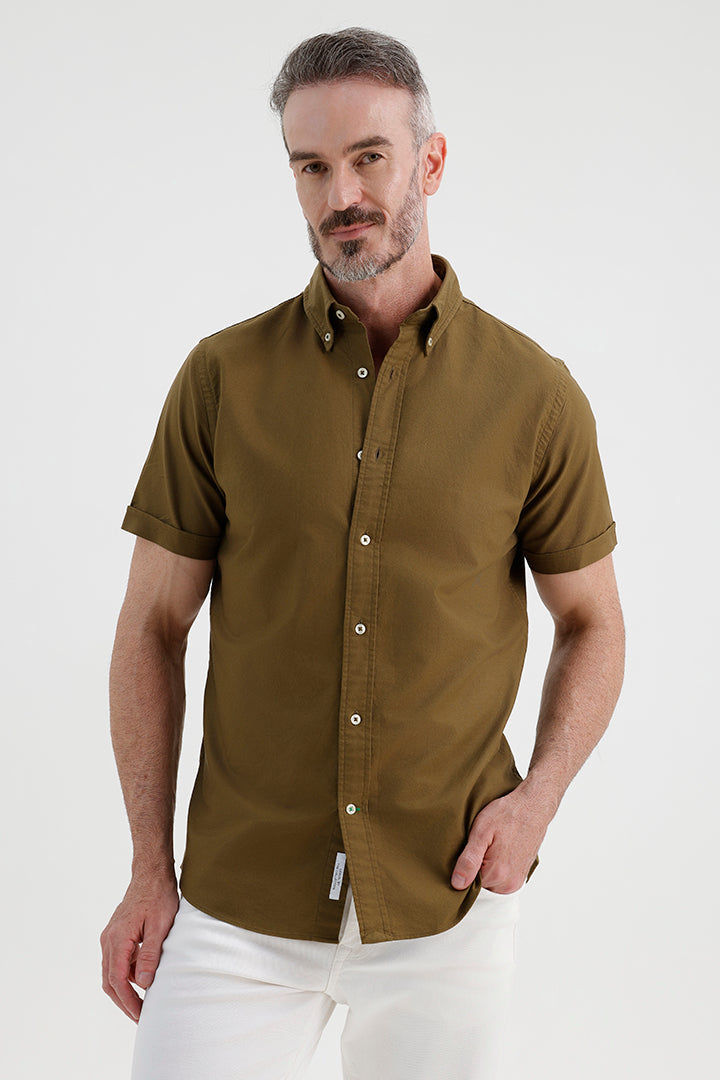 MILITARY OLIVE OXFORD SHIRT