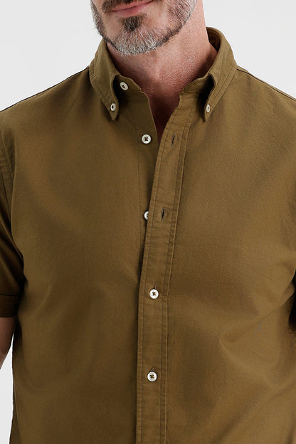 MILITARY OLIVE OXFORD SHIRT