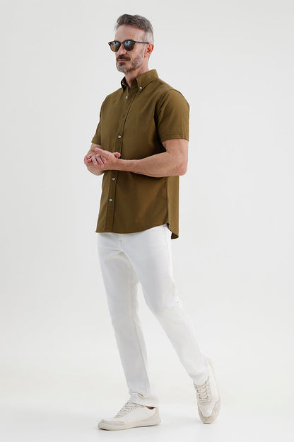 MILITARY OLIVE OXFORD SHIRT
