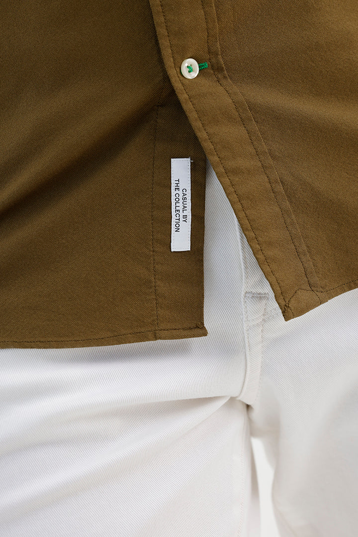 MILITARY OLIVE OXFORD SHIRT