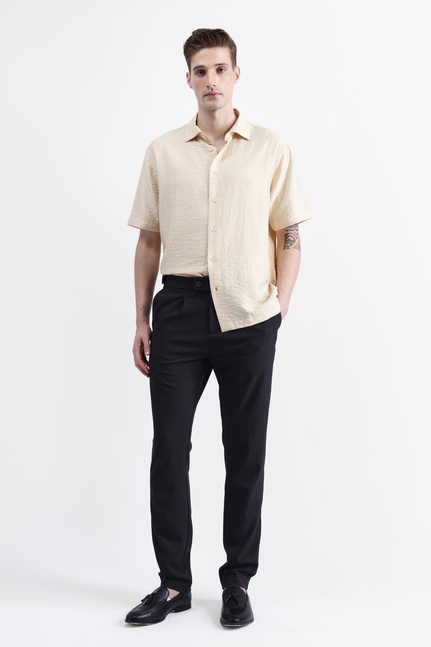 HALF SLEEVES TEXURED SHIRT