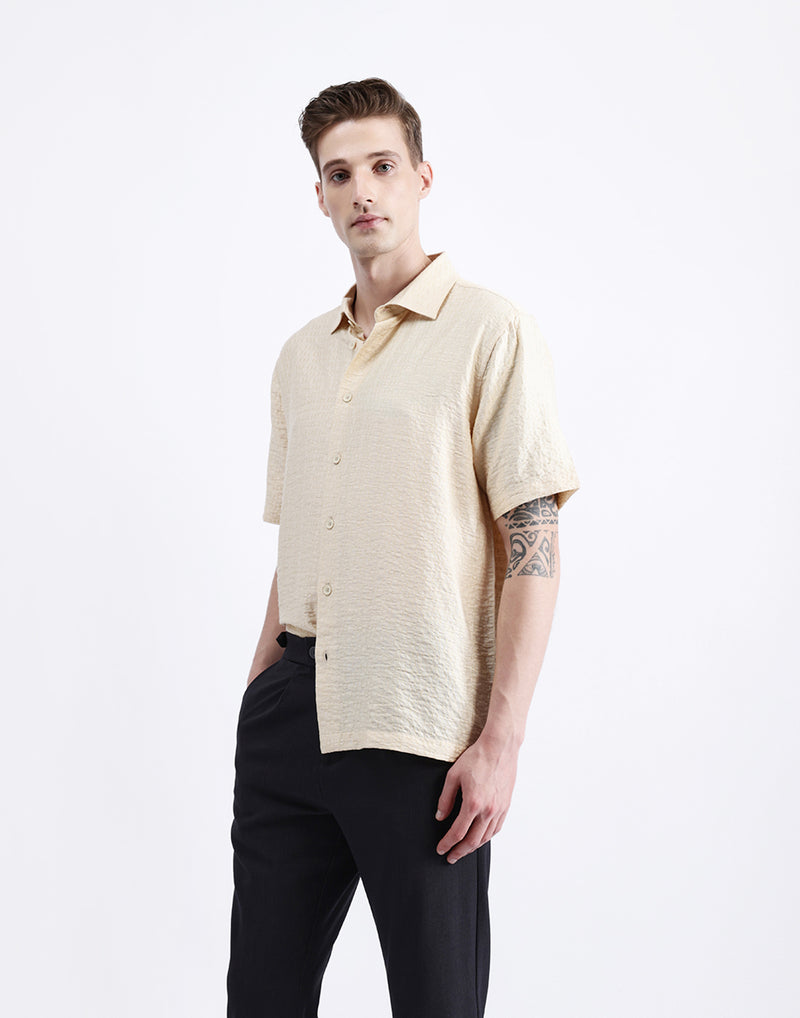 HALF SLEEVES TEXURED SHIRT