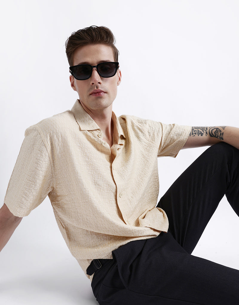 HALF SLEEVES TEXURED SHIRT