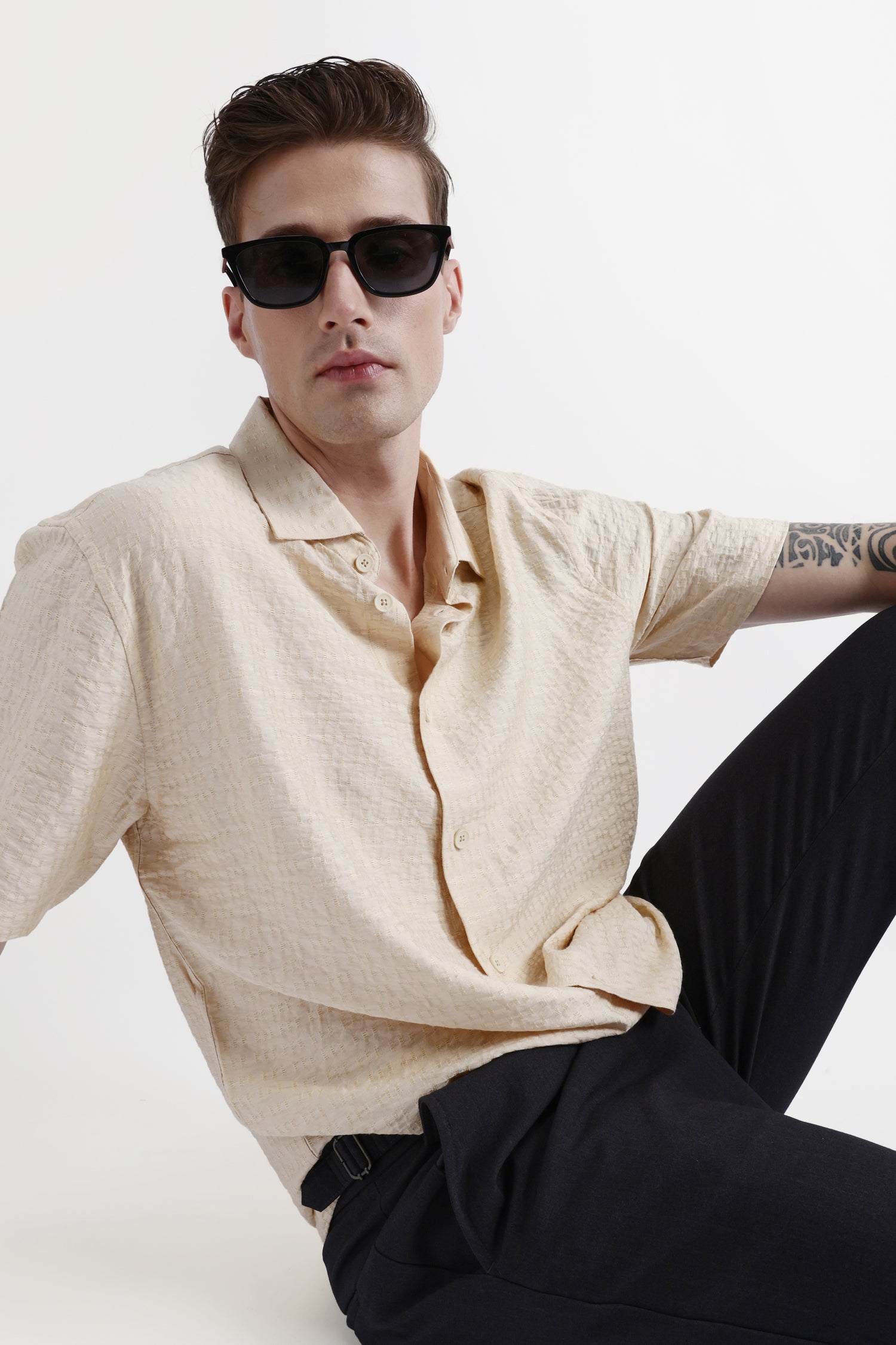 HALF SLEEVES TEXURED SHIRT