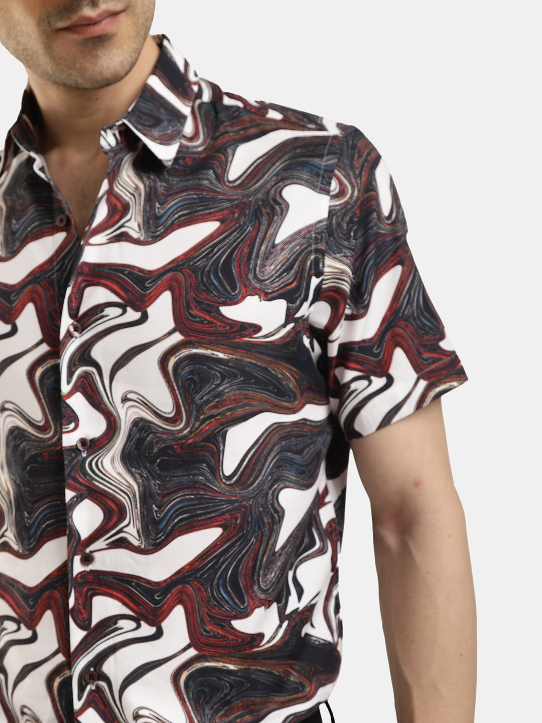 ABSTRACT PRINT SHORT SLEEVES SHIRT