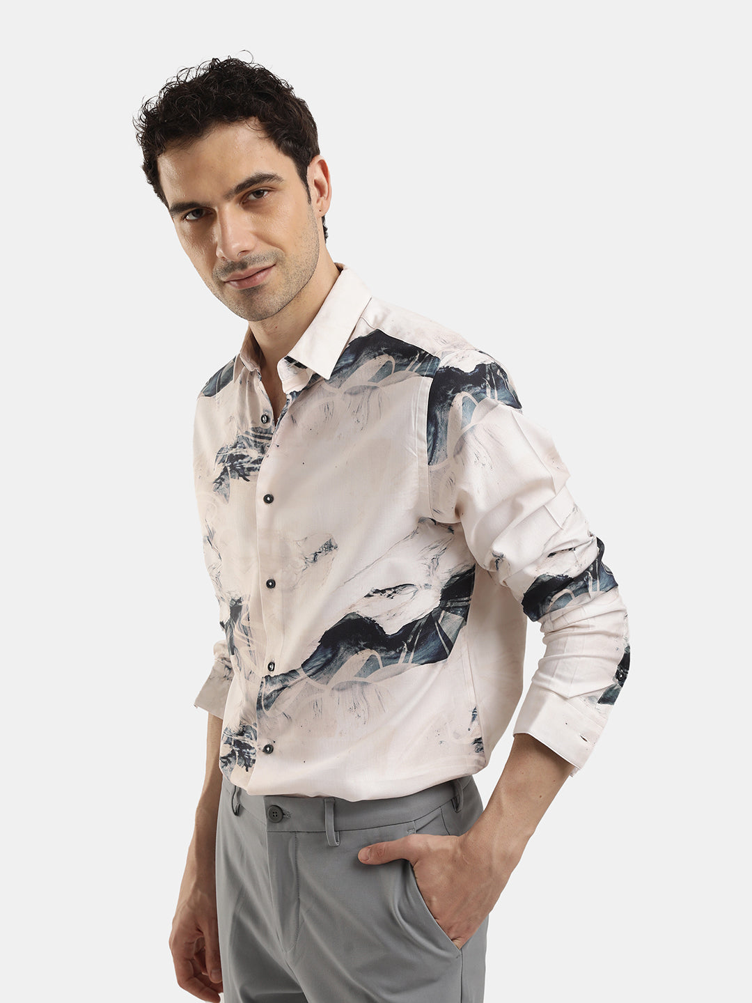 ABSTRACT PRINT FULL SLEEVES SHIRT