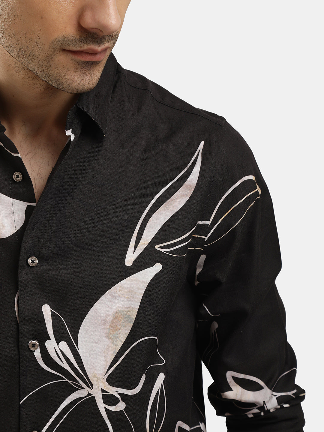 SLIM FIT FLORAL PRINT SHIRT