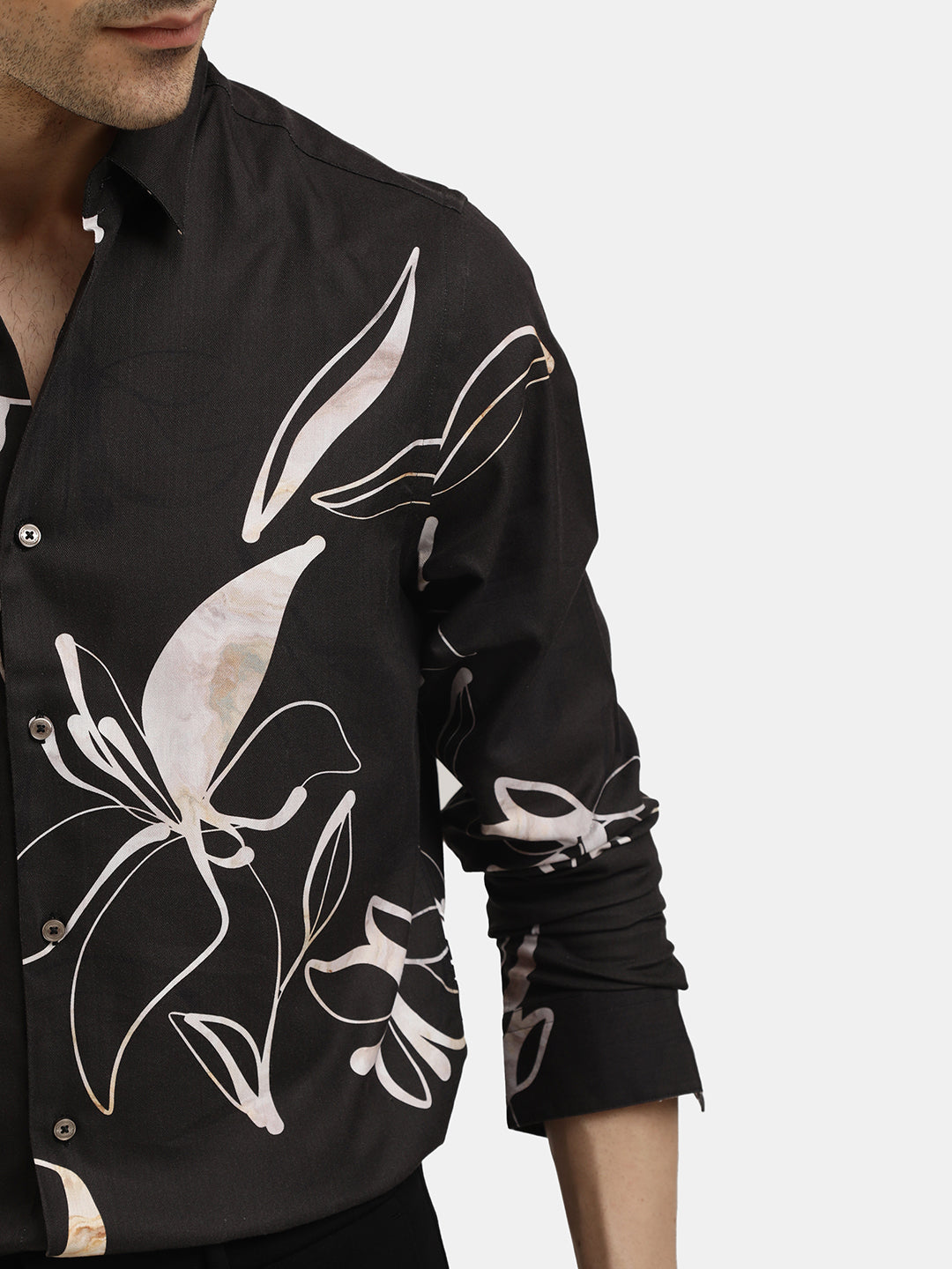 SLIM FIT FLORAL PRINT SHIRT