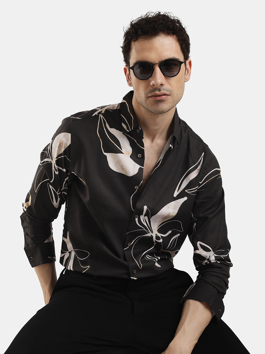 SLIM FIT FLORAL PRINT SHIRT