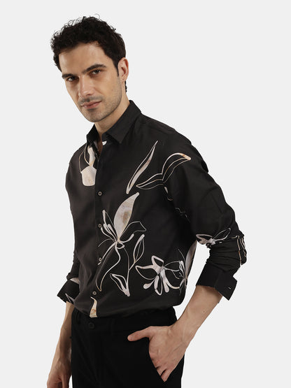 SLIM FIT FLORAL PRINT SHIRT