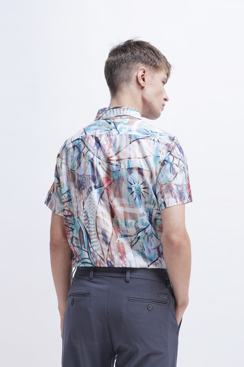 ABSTRACT PRINTED HALF SLEEVES SHIRT