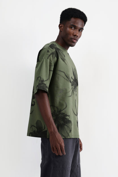 ALLOVER FLORAL PRINT OVERSIZED T-SHIRT